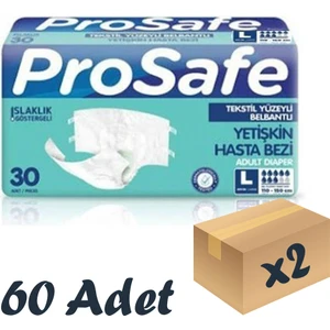 Tekstil Yüzeyli Bel Bantlı Yetişkin Hasta Bezi Large 30'Lu 2 Paket 60 Adet
