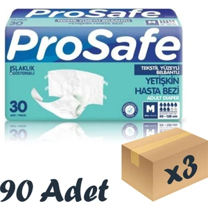 Tekstil Yüzeyli Bel Bantlı Yetişkin Hasta Bezi Medium 30'Lu 3 Paket 90 Adet