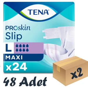 Slip Maxi Bel Bantlı Hasta Bezi, Büyük Boy (L), 8 Damla, 24'Lü 2 Paket 48 Adet