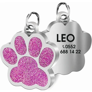 Isimli Simli Çelik Kedi Köpek Künyesi Pembe 2 S Pembe