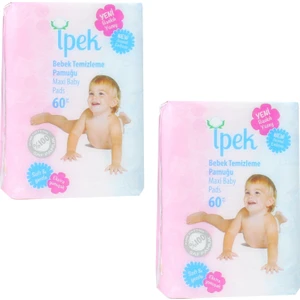 Ipek Maxi 60 Adet Bebek Temizleme Pamuğu 2 Li Paket