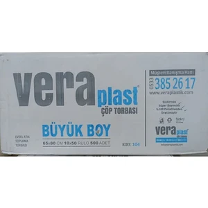 Plast Büyük Boy Çöp Torbası 65 x 80 cm 50 Rulo ( 1 Koli)