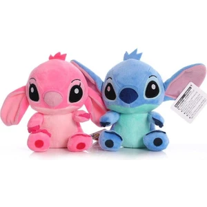 Disney Lilo And Stitch 20 cm Sevimli Peluş Oyuncak 2 Karakter Mavi+Pembe