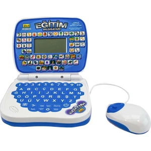 Oyuncak Laptop Eğitim Bilgisayarı Türkçe Ingilizce Eğitici Mavi