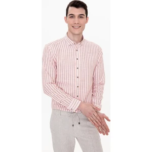 Pierre Cardin Erkek Açık Kahverengi Slim Fit Uzun Kollu Gömlek 50250522-VR002