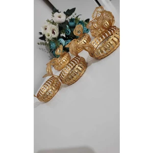 Gold Serisi Lüx Aynalı, Motifli Lokumluk, Çerezlik 6 Adet