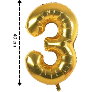 Folyo Balon 3 Rakamı Helyum Balon 40 cm