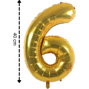 Folyo Balon 6 Rakamı Helyum Balon 40 cm