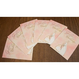 6 Adet Kart Bohça Etiketi (10X8 Cm) 22378 - Gelin Bohçası