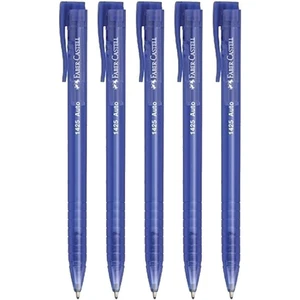 Faber Castell 1425 Auto Basmalı Tükenmez Kalem 1.0 Mavi 5'li
