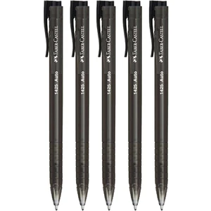 Faber Castell 1425 Auto Basmalı Tükenmez Kalem 1.0 Siyah 5'li