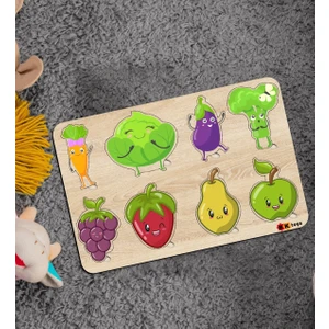 Bk Toys Çocuklar Için Ahşap Figürlü Eğitici-Öğretici Yapboz Puzzle-13