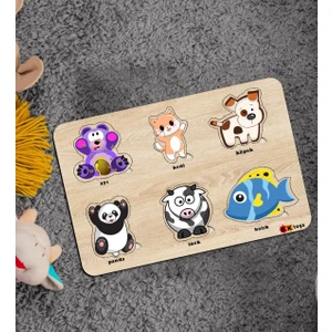 Bk Toys Çocuklar Için Ahşap Figürlü Eğitici-Öğretici Yapboz Puzzle-4