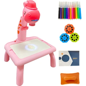 Iz ve Çizmek Projektör Çizmek Projektör Oyuncak Öğrenme Boya Araçları 3+ Pembe Zürafa Için Boya Araçları