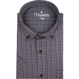 Erkek Bordo Mürdüm Kısa Kollu Klasik Kesim Yaka Düğmeli Tek Cepli Gömlek