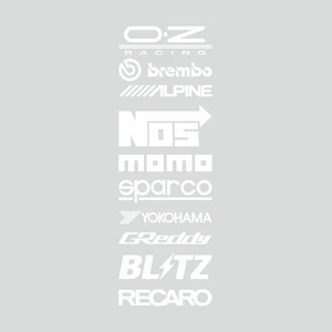 Sponsor Oz Racing Araba Sticker Beyaz