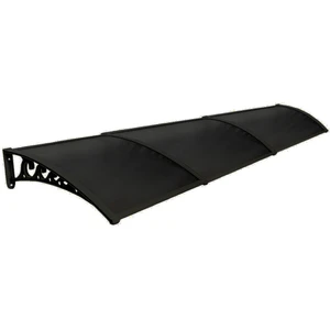 Plastik Ayak 6mm Levhalı Pratik Sundurma Kanopi 100X450 cm Siyah