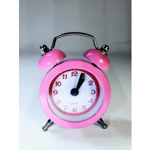 Analog Metal Mini Çalar Saat (Pembe)