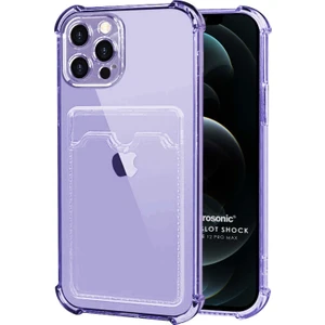 Apple iPhone 12 Pro Max Card Slot Shock Kılıf Lila
