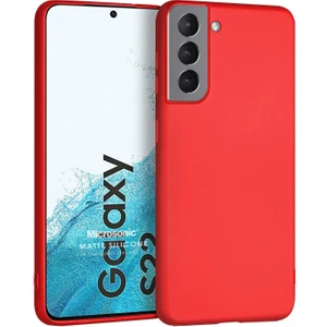 Matte Silicone Samsung Galaxy S22 Kılıf Kırmızı