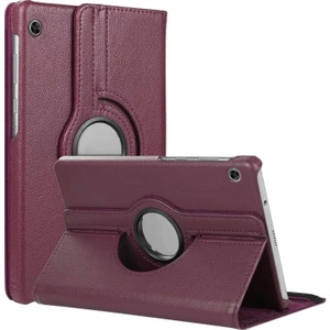 Lenovo Tab M10 TB-X605F 10.1` Kılıf, (ZA480027TR) 360 Rotating Stand Deri Mor