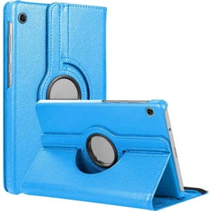 Lenovo Tab M10 TB-X505F 10.1` Kılıf, (ZA4G0072TR) 360 Rotating Stand Deri Mavi