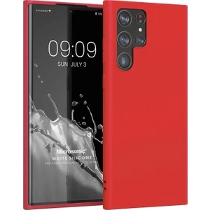 Matte Silicone Samsung Galaxy S22 Ultra Kılıf Kırmızı