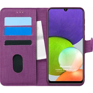 Samsung Galaxy M22 Kılıf Fabric Book Wallet Mor