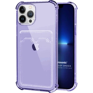 Apple iPhone 13 Pro Max Card Slot Shock Kılıf Lila