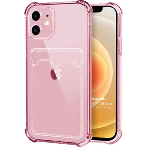 Apple iPhone 12 Mini Card Slot Shock Kılıf Pembe
