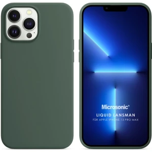 Apple iPhone 13 Pro Max Kılıf Liquid Lansman Silikon Yeşil