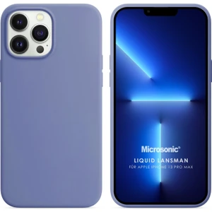 Apple iPhone 13 Pro Max Kılıf Liquid Lansman Silikon Lavanta Grisi
