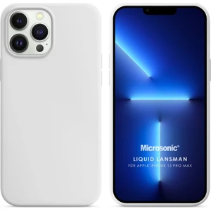 Apple iPhone 13 Pro Max Kılıf Liquid Lansman Silikon Beyaz