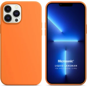 Apple iPhone 13 Pro Kılıf Liquid Lansman Silikon Turuncu