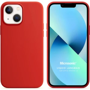 Apple iPhone 13 Kılıf Liquid Lansman Silikon Kırmızı
