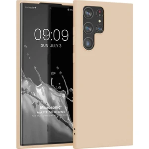 Matte Silicone Samsung Galaxy S22 Ultra Kılıf Gold