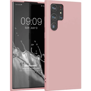 Matte Silicone Samsung Galaxy S22 Ultra Kılıf Rose Gold