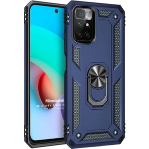 Xiaomi Redmi 10 Kılıf Military Ring Holder Lacivert