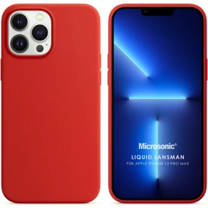 Apple iPhone 13 Pro Max Kılıf Liquid Lansman Silikon Kırmızı