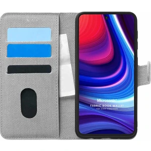 Omix X500 Kılıf Fabric Book Wallet Gri