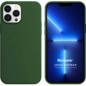 Apple iPhone 13 Pro Kılıf Liquid Lansman Silikon Koyu Yeşil