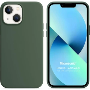 Apple iPhone 13 Mini Kılıf Liquid Lansman Silikon Yeşil