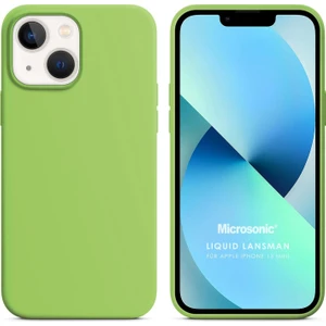Apple iPhone 13 Mini Kılıf Liquid Lansman Silikon Açık Yeşil