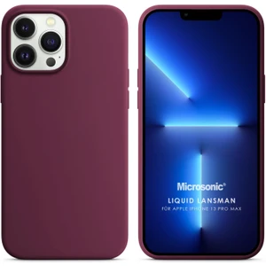 Apple iPhone 13 Pro Max Kılıf Liquid Lansman Silikon Bordo