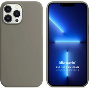 Apple iPhone 13 Pro Kılıf Liquid Lansman Silikon Gri