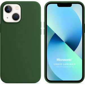 Apple iPhone 13 Kılıf Liquid Lansman Silikon Koyu Yeşil
