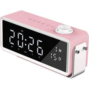 Baosity Bluetooth 5.0 Alarm Saatler Hoparlör Mikrofon Masaüstü Oturma Odası Pembe (Yurt Dışından)