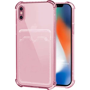 Apple iPhone Xs Card Slot Shock Kılıf Pembe