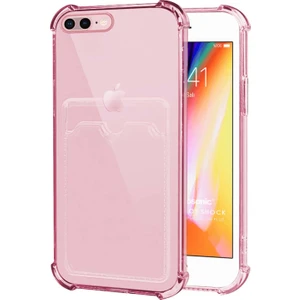 Apple iPhone 8 Plus Card Slot Shock Kılıf Pembe