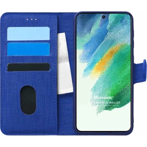 Samsung Galaxy S21 Fe Kılıf Fabric Book Wallet Lacivert